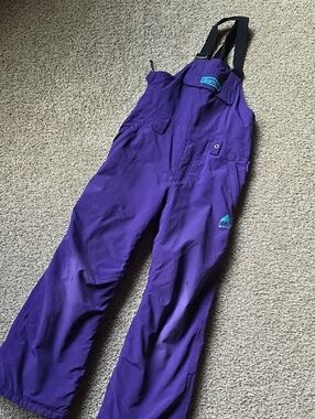 Burton Purple Snow Bibs with Black Straps